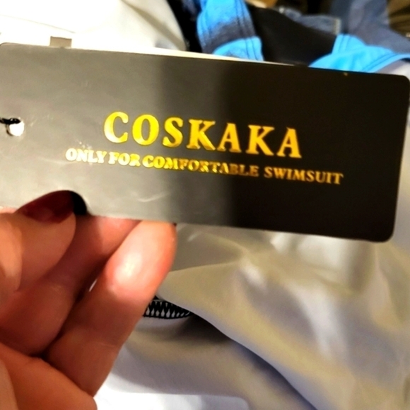 Coskaka NWT One piece swimsuit dress Large control tummy panel comfortable New - Picture 12 of 16